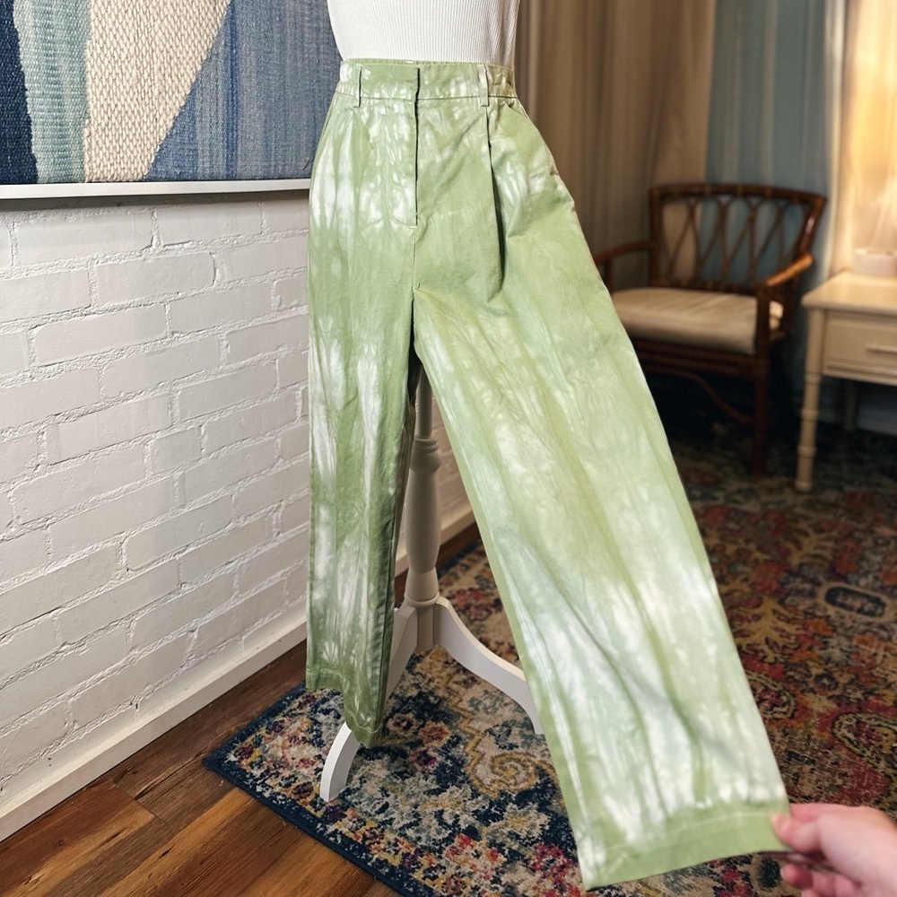 BDG Green Tie-Dye Straight Leg Trousers